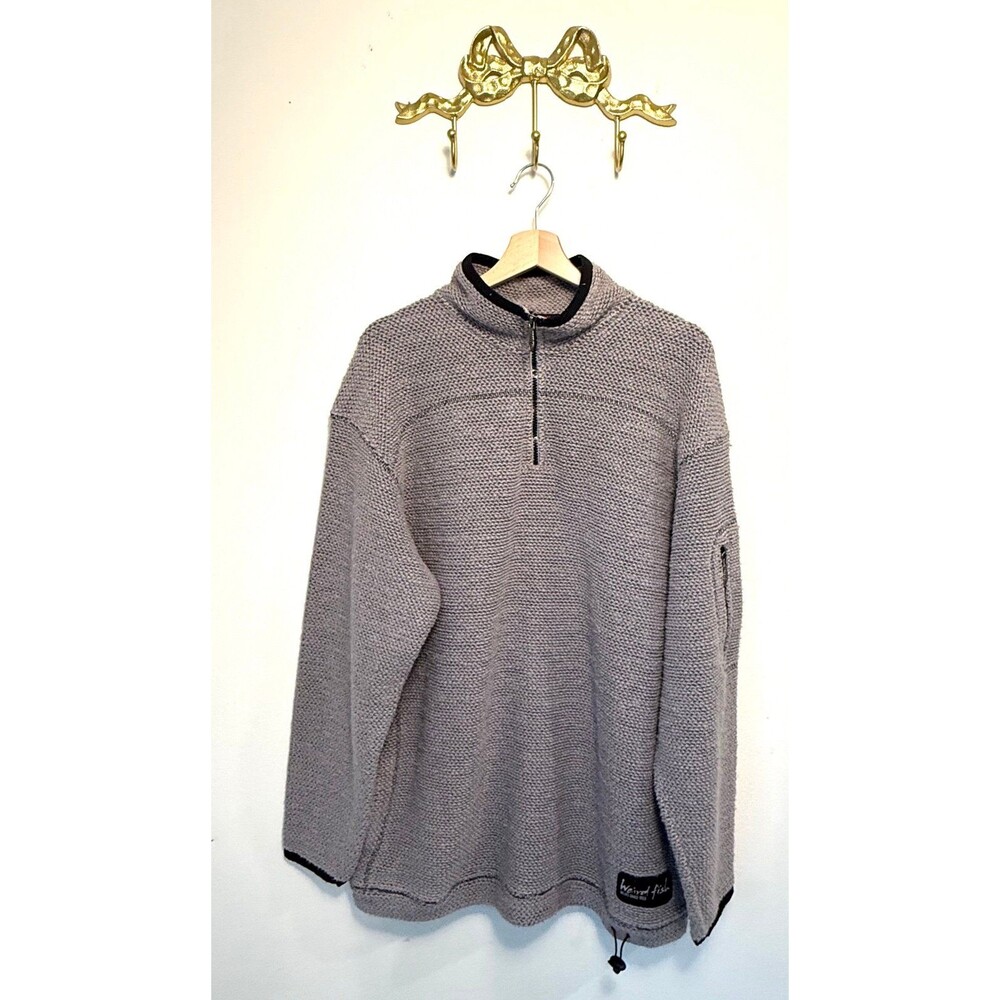 Weird Fish Mens 1/4 Zipup, Weird Fish Grey Textured Zip Front